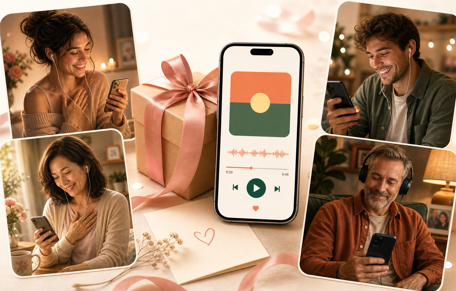 People opening a private AI song gift on their phones
